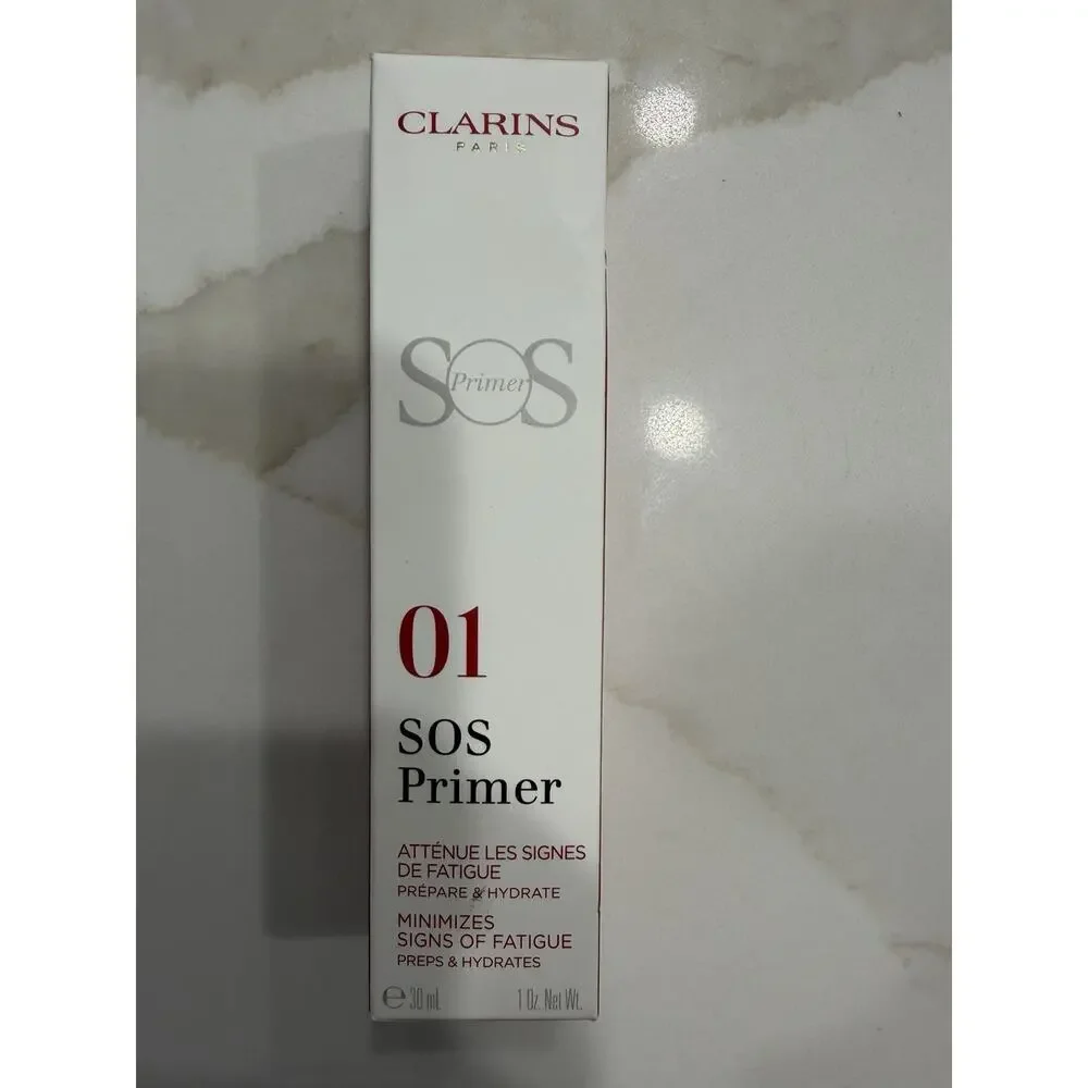 CLARINS SOS Primer Minimizes Signs of Fatigue Preps Moisturizes 01 ROSE 30/mL